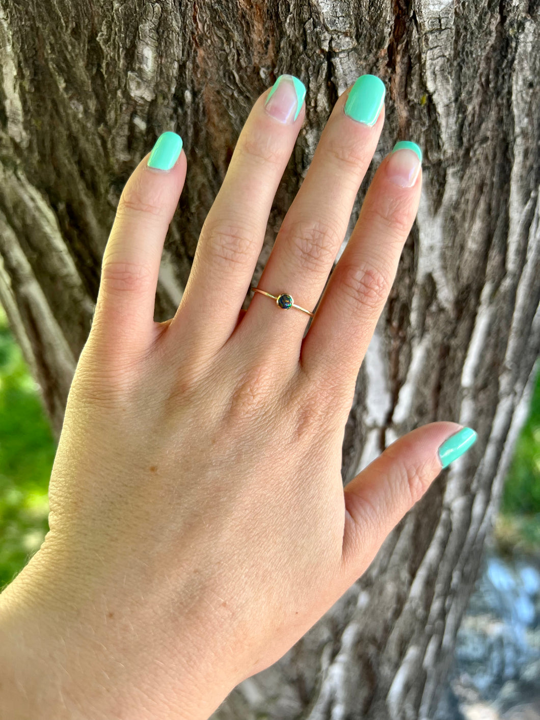 Gold Fill Black Opal Ring (size 5.5)