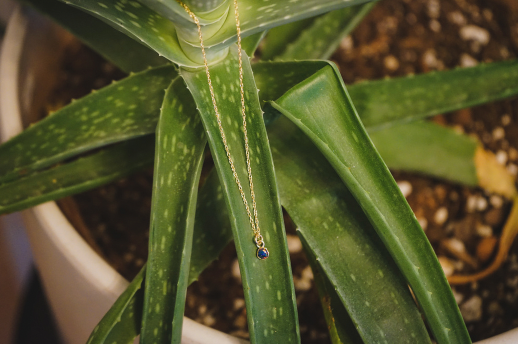 Gold Fill Black Opal Necklace (small)