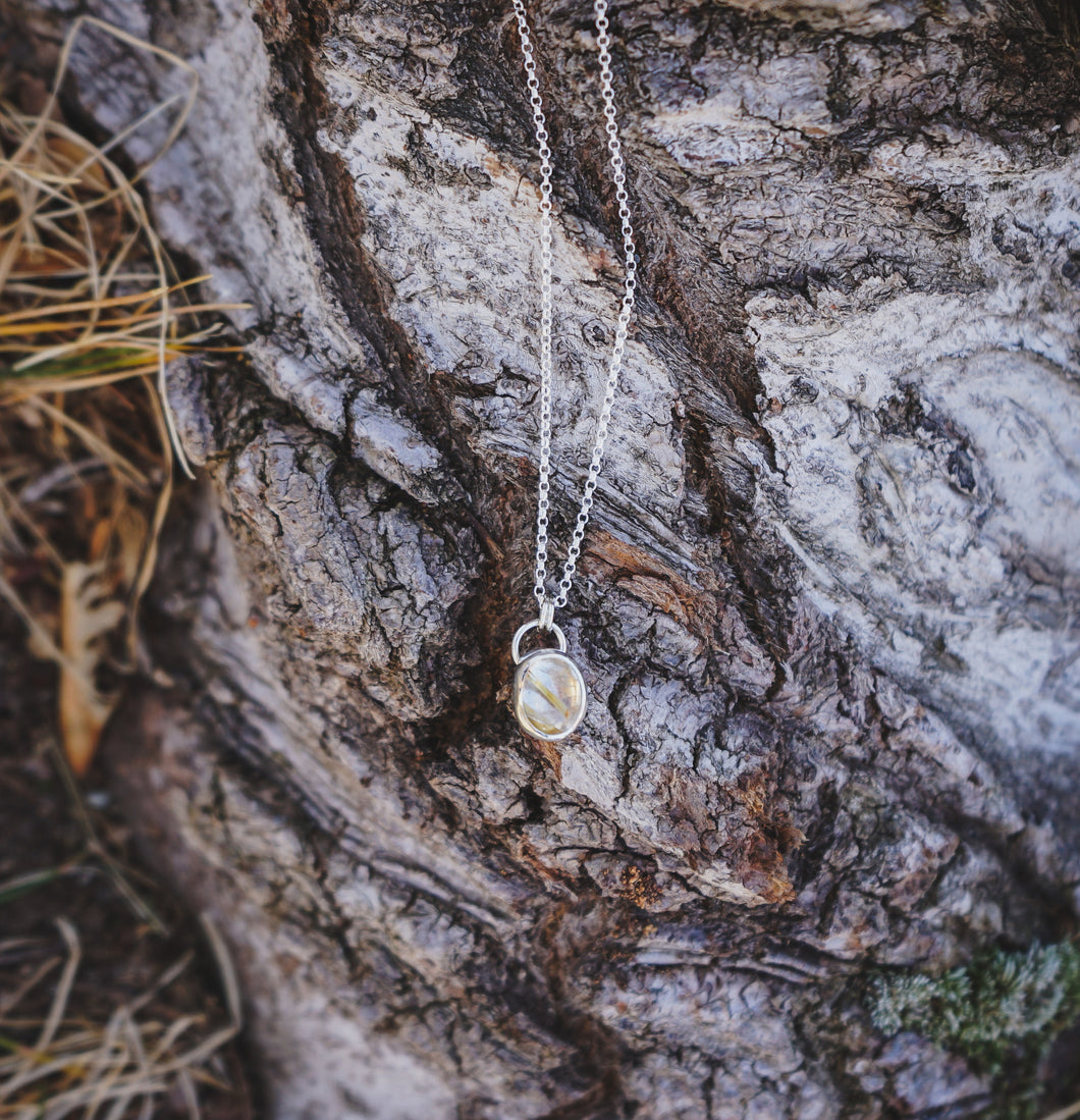 Gold Rutilated Quartz Necklace