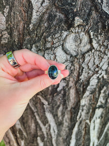 Spider Web Obsidian Ring (size 8.5)